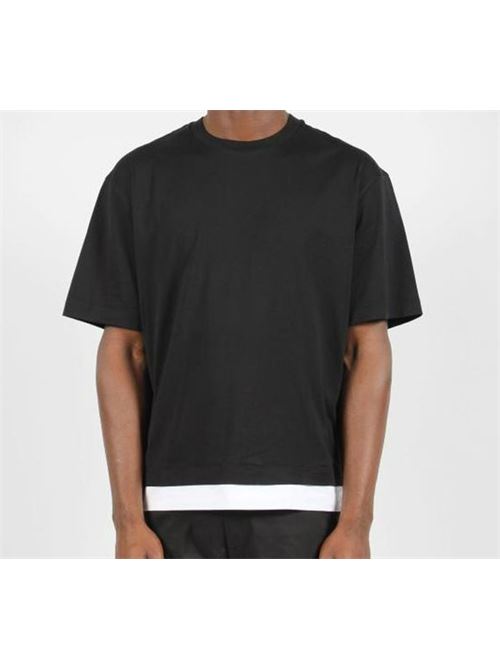 T-SHIRT BICOLOR NEIL BARRETT | PBJT266-Z507C524 BLACK/WHITE